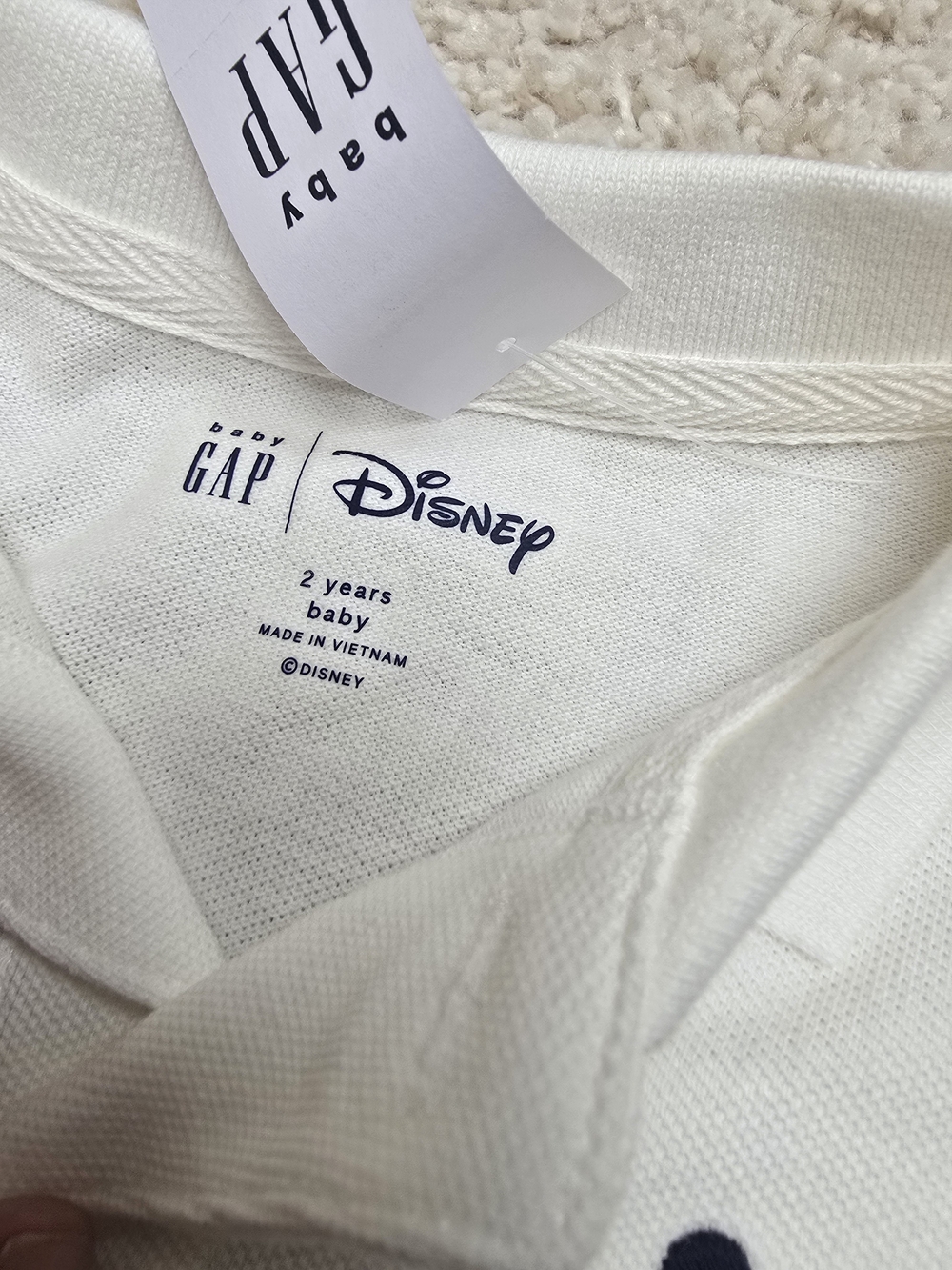GAP x Disney White Baby Polo